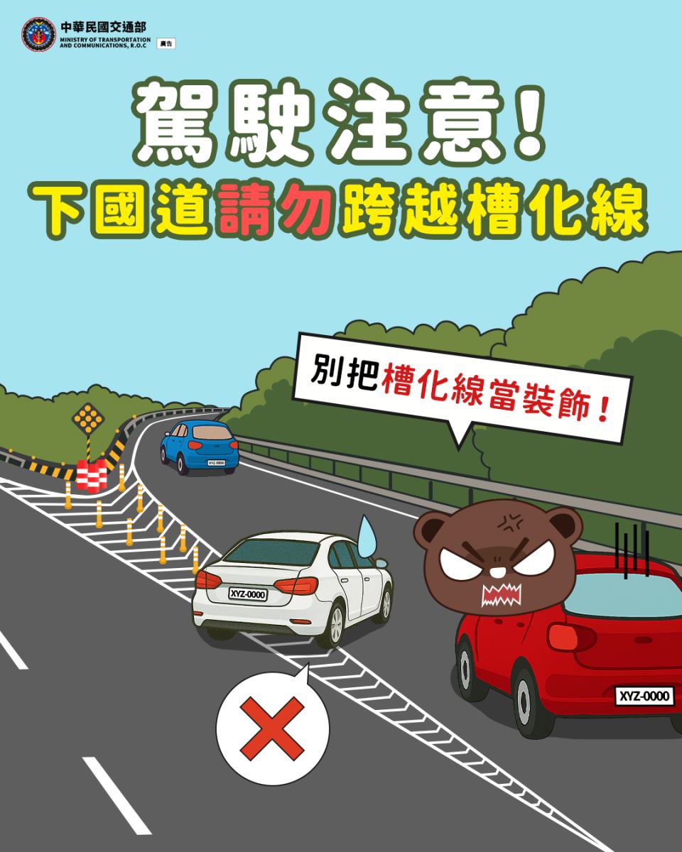 【請勿跨越槽化線】